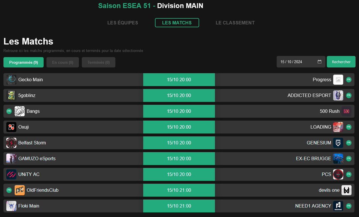 Programme XXL ce soir :

18H : ESEA Advanced : 🇫🇷<a href="/ADEPTS_TEAM/">ADEPTS</a>
19H : Prédictions ESEA (palier 40 subs ✅)
20H : ESEA Main : 🇫🇷<a href="/TeamGenesium/">Genesium</a> / Multiplex
21H : ESEA Main : 🇫🇷ex-NEEDONE 
22H : ESEA Intermediate : 🇫🇷YUYIETTE