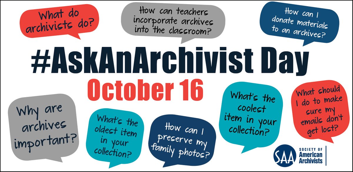 Tomorrow is #AskAnArchivist Day! We want to hear your questions about preservation of records, RI History, genealogy, and all things State Archives. Reply here or message us directly! <a href="/archivists_org/">Soc Amer Archivists</a> #ArchivesMonth