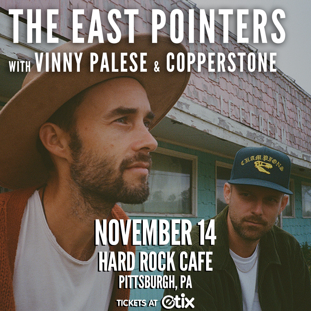 Excited to announce that we will be joining <a href="/TheEastPointers/">The East Pointers</a> live at Hard Rock Café on Nov. 14! Get ready for an unforgettable night of great tunes, great vibes, &amp; live music! 

Tix available on <a href="/EtixWorld/">Etix</a> (link in bio) or DM us direct. 

#PittsburghMusic #livemusic #indiemusic