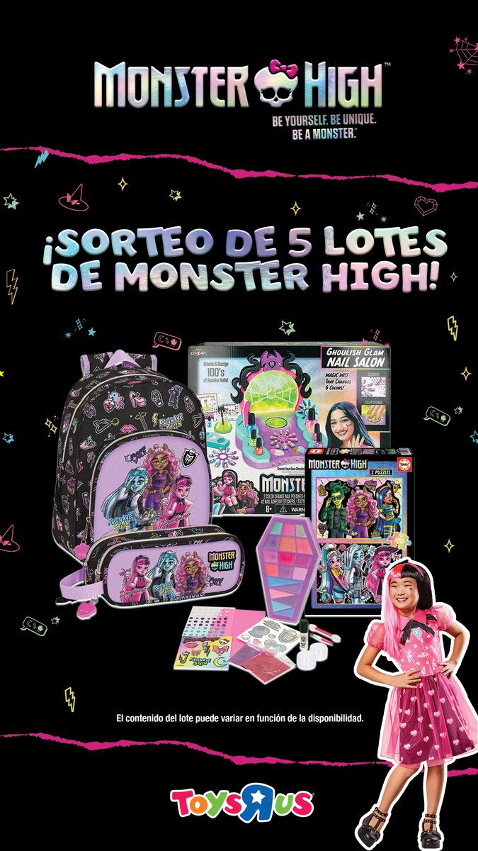 ToysRUsEsp's tweet photo. Para todos los que no os hayáis enterado todavía! Estamos sorteando 5 lotes de Monster High en nuestro FB.

Solo tienes que subir allí una foto con tu disfraz más monstruoso en una de nuestras tiendas y ya estarás participando en el sorteo!

PARTICIPA YA!

https://t.co/MJoP7QQ9y6 https://t.co/8nBItsIlSw