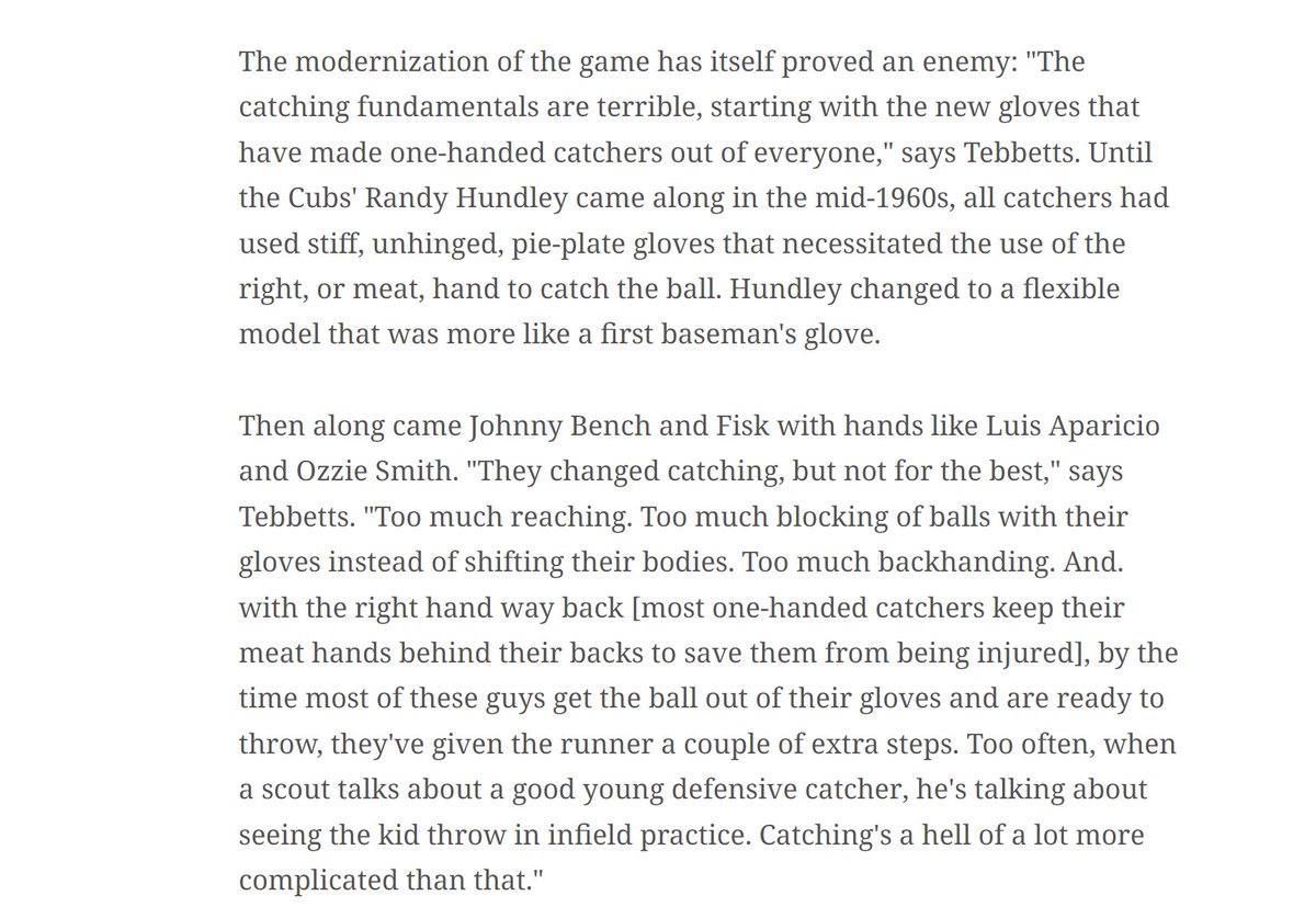 As you hear people arguing about one-knee catching today, remember that every generation gets angsty when next gen does it differently

Here's a bit from the great <a href="/pgammo/">Peter Gammons</a> way back in 1989 

where C from the 1940s complained about C from the 1980s vault.si.com/vault/1989/04/…