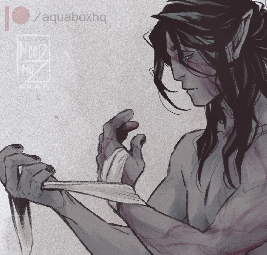 yamiz's tweet photo. #OCoctober: 15 - Gray with one feature in colour
I admit, Yasha's design is quite monotonous. Everything about him is kind of dark and nothing really stands out. ÖvÖ;
On the other hand, his red scar stands out too well, which is why he likes to cover it up.
#BG3 #BG3tav https://t.co/yYyRirabX6