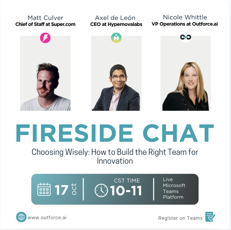 outforceai's tweet photo. Innovation is essential for your company's growth and competitiveness, but it requires the right team to make it happen. In this fireside chat, we'll explore how to select and build a team that drives innovation in your organization.

📅 Register now
 https://t.co/JYbvJM3oYd https://t.co/k9PFjIAMJY