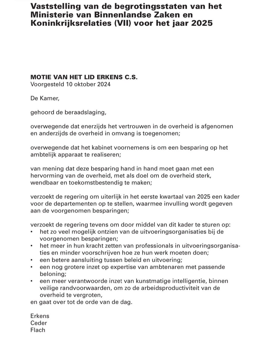 SilvioErkens's tweet image. Een kleinere overheid die tegelijkertijd effectiever en sterker is moet het doel zijn. Kabinet moet aan de bak om de bezuinigen op de overheid op een slimme manier in te vullen langs onderstaande lijnen. Blij dat mijn motie het gehaald heeft op dit onderwerp! 👇