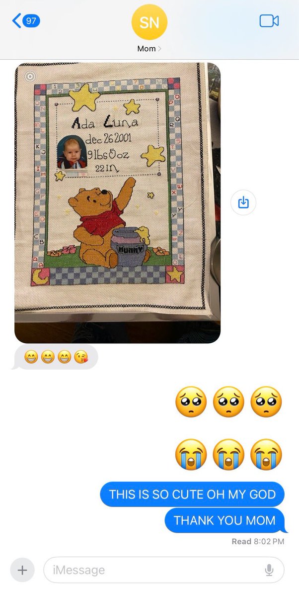 “your parents will never see you as a girl” MY MOM REDID MY CHILDHOOD EMBROIDERY SO IT HAS MY NAME 😭😭