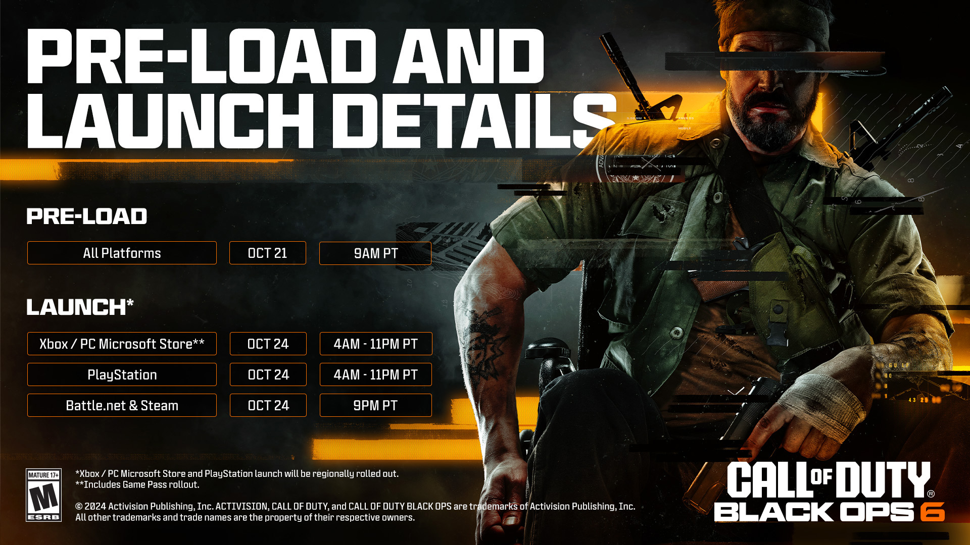 CharlieIntel on X: “Call of Duty: Black Ops 6 Launch Times Xbox 