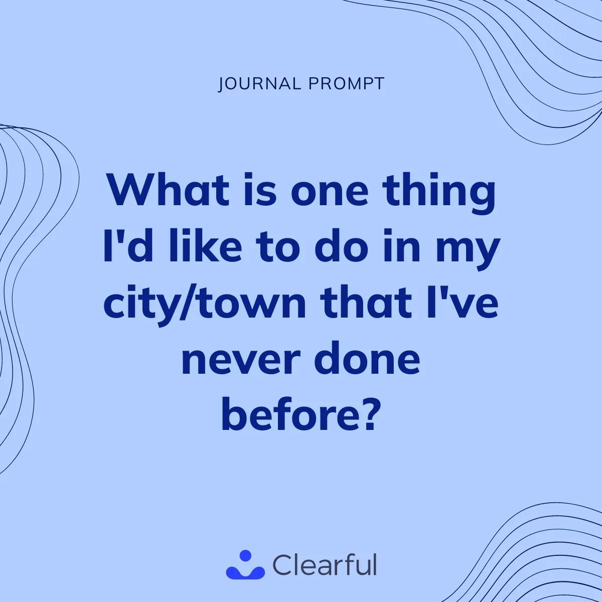 ✨Journal Prompt: What is one thing I'd like to do in my city/town that I've never done before?

Share your answers below.

#journaling #journalprompt #mindfulness buff.ly/3CTzzoI