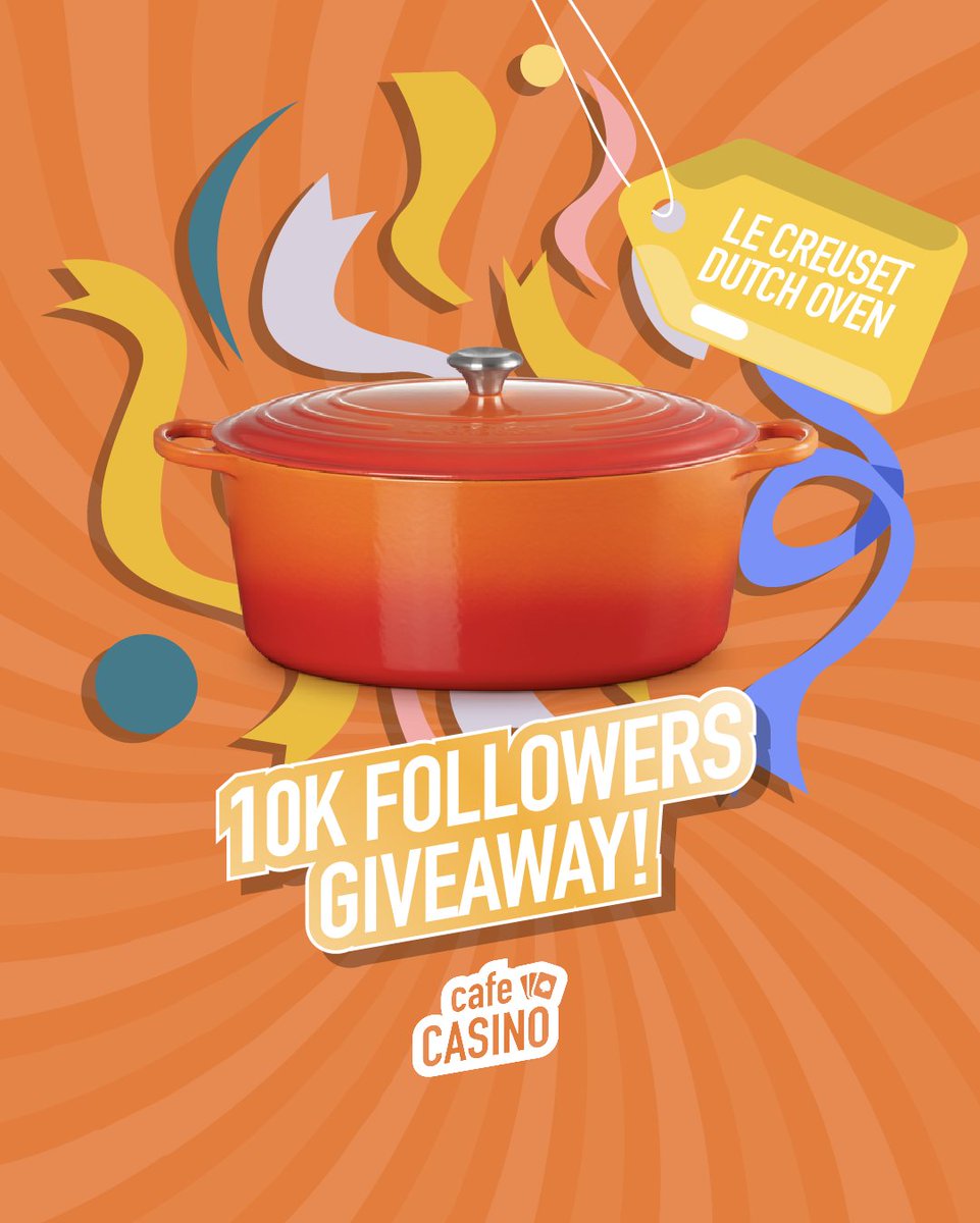 CafeCasinoLV's tweet photo. Day 4 of 10 BIG giveaways! 

Today’s prize is Le Creuset 4.5qt Cast Iron Round Dutch Oven Flame!

➡️ Follow @CafeCasinoLV 
➡️ Like the post
➡️ Tag as many friends as you can in the comments

1 winner will be announced in the comments on Friday, 25th of October - US residents only https://t.co/IRQplWXpA7