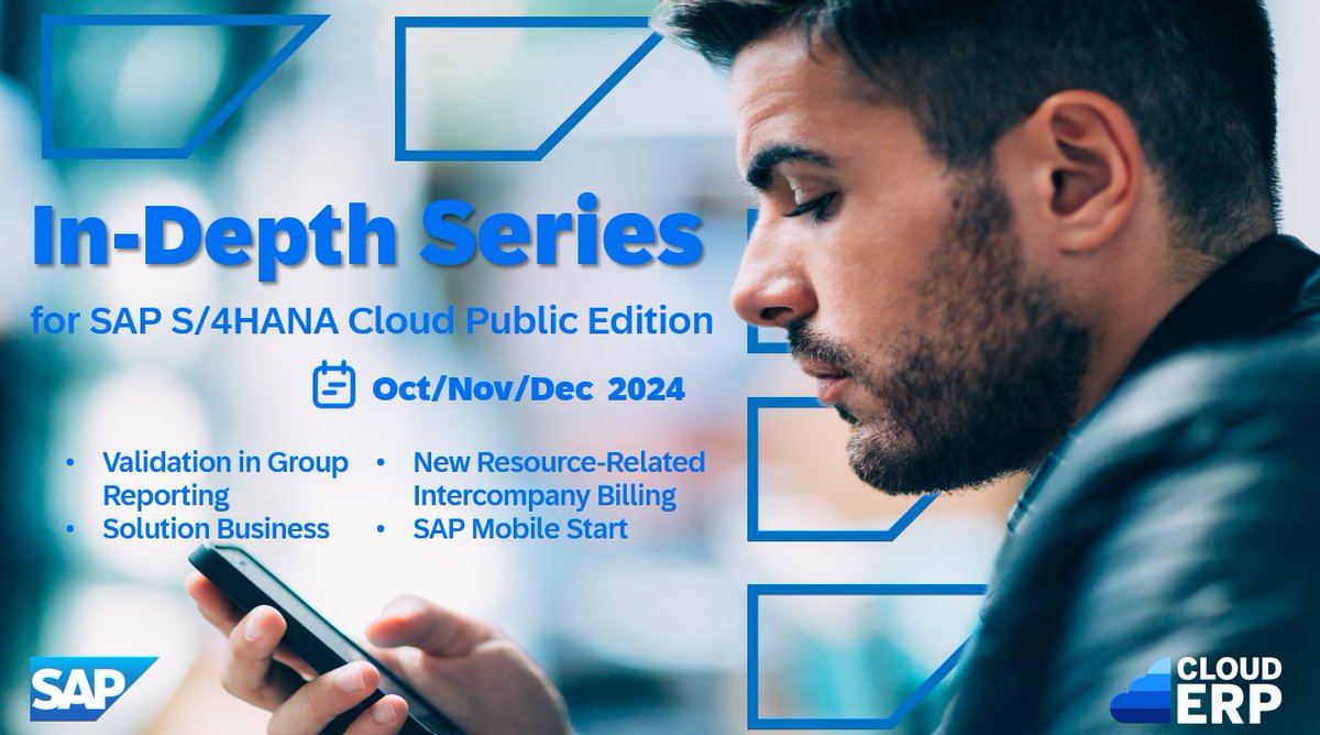 DeissnerKatrin's tweet photo. Join the "In-Depth with SAP S/4HANA Cloud Public Edition" series and get a front-row seat to dive deep into the future of ERP: https://t.co/hYytzENjpC

@SAPCloudERP #SAPS4HANACloud #InDepthSeries https://t.co/JCRtRzMB88