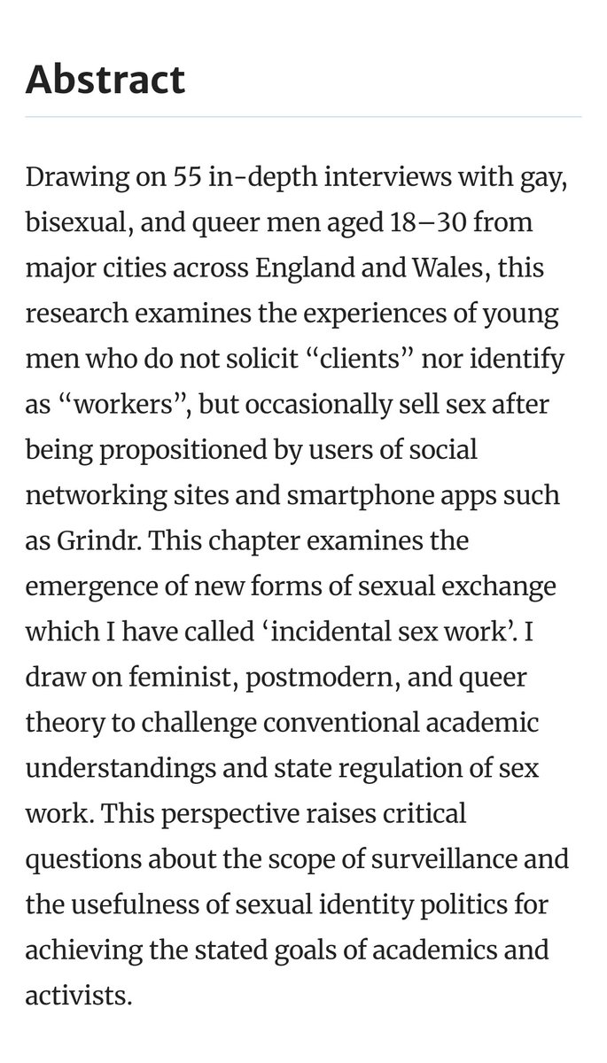 Max_Morris's tweet image. Delighted to have contributed to this edited collection on 'Navigating Contemporary Sex Work'. 📖
Grateful to the editors, especially @criminographer, @LauraGraham86 and @DrLynziA for their thoughtful feedback on drafts and regular check-ins. 🌟
Out today: link.springer.com/chapter/10.100…