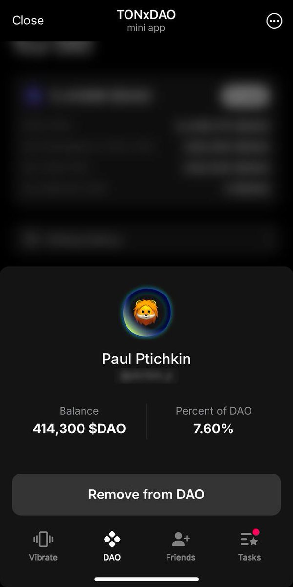 xdaoapp's tweet photo. How to remove a member from your DAO? 🤔

Quick guide:

1️⃣ Go to the “DAO” tab in the game
2️⃣ Scroll down to the “DAO Composition” section
3️⃣ Click on the person you want to remove
4️⃣ In the pop-up window, click the “Remove from DAO” button
5️⃣ Swipe to vote

This will trigger a vote. Key points to know:

📊 Quorum: 51%

⏳ Voting period: 24 hours

⚡️ Active votes will be displayed in the app

📜 There is a history of all past votes

❌ You cannot re-vote until the current vote is complete, and you can’t launch multiple votes at the same time

Quorum — the number of votes needed to make a decision

If there are 2 members in the DAO: 2 out of 2 must vote
If there are 3 members: 2 out of 3 must vote
If there are 4 members: 3 out of 4 must vote
If there are 5 members: 3 out of 5 must vote

If you have any questions about this update, feel free to drop them in the comments, and our moderators will assist you 🙌