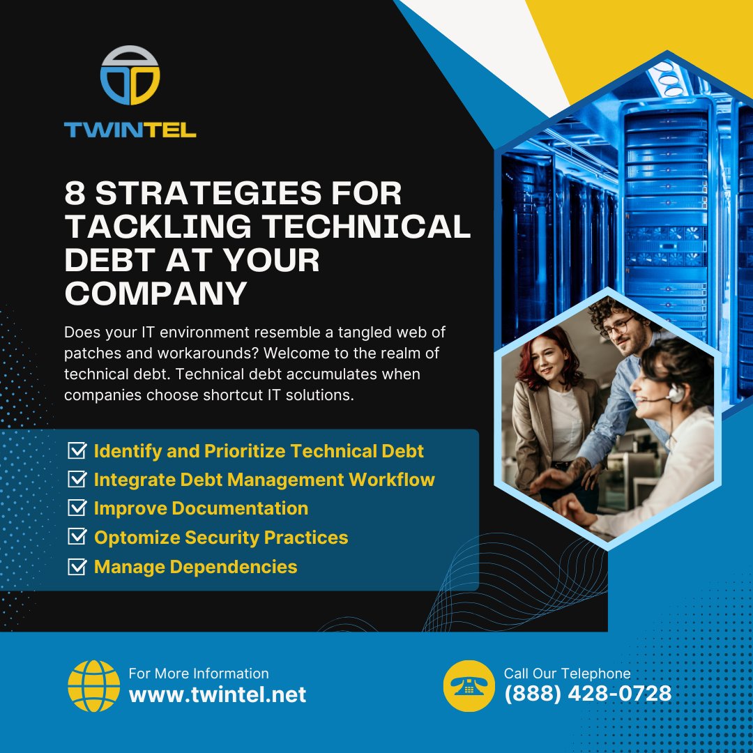 TWINTEL's tweet image. Is technical debt slowing down your team? It's time to invest in a debt reduction plan. Learn how to prioritize, strategize, and eliminate technical debt for a healthier bottom line.
Visit us to learn more: ow.ly/q62V50TLlZk
#TechnicalDebt #ITOptimization