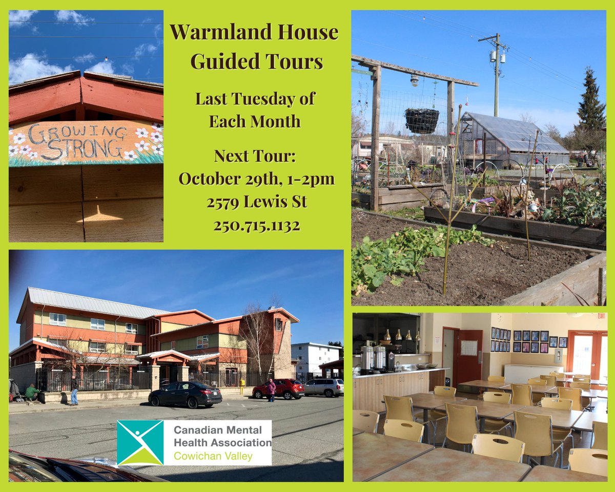 Curious about Warmland House Shelter? Please drop by and take a guided tour on the last Tuesday of each month. Next tour Oct 29th from 1-2pm.
#cmhacowichan #warmlandhouseshelter