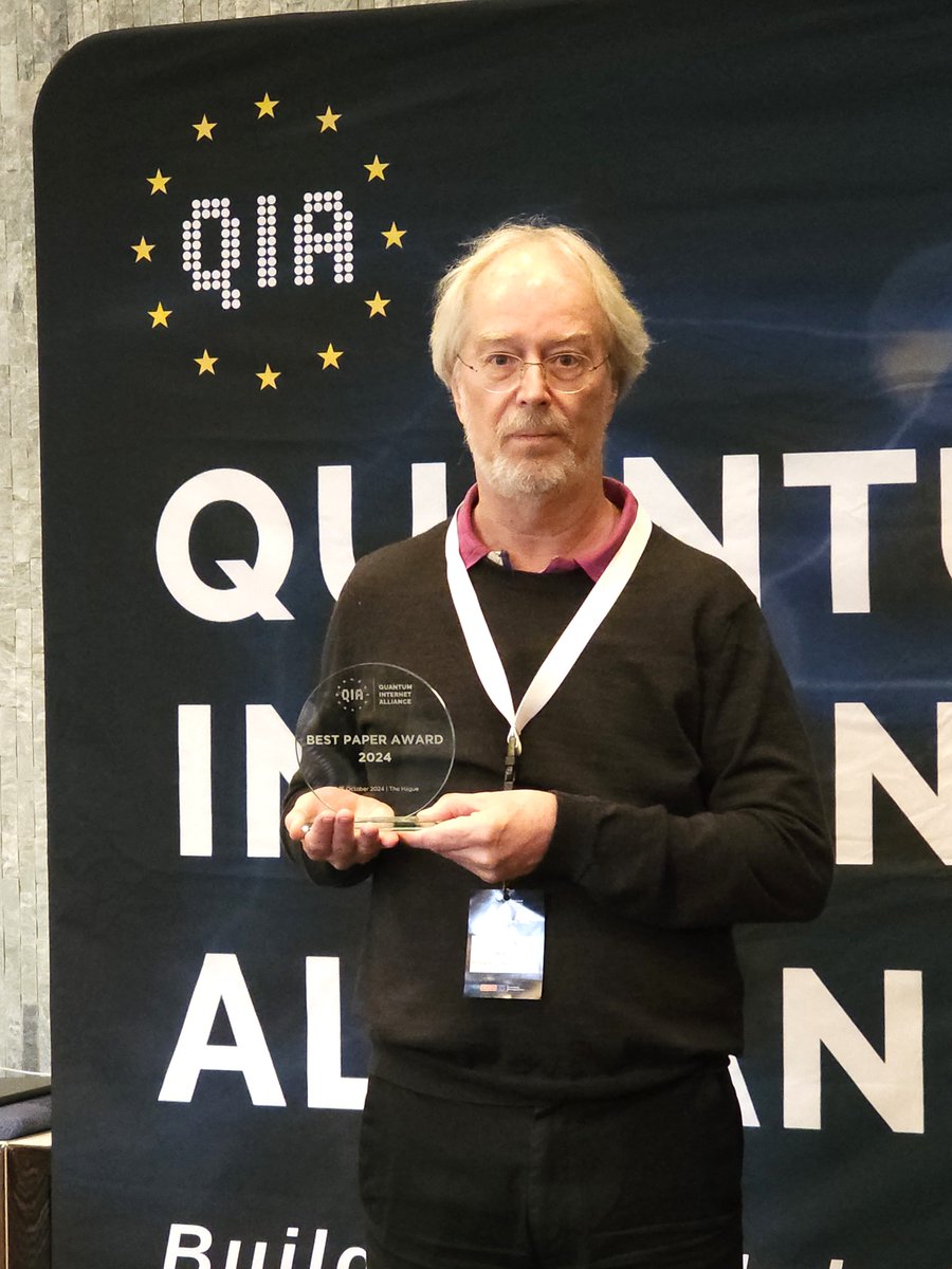 eu_qia's tweet photo. The first day of QIA PI+ meeting ended with success... and with some unexpected prizes!
Congratulations to the winners of the Innovation Award and Best Paper Award! π
#quantuminternet #quantumawards @qbloxquantum https://t.co/Z2zZOhpUeT