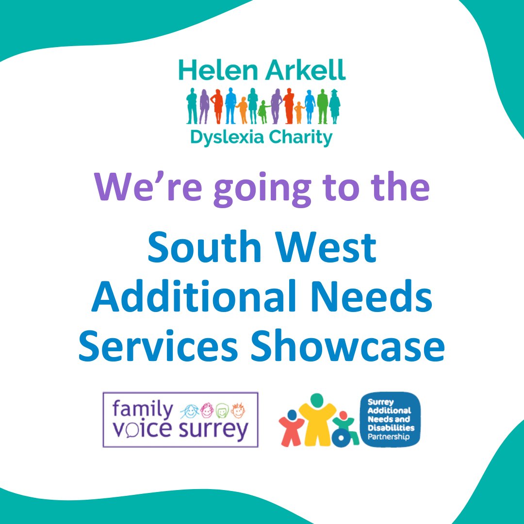 ArkellDyslexia's tweet image. The Helen Arkell team will be at the South West Surrey Additional Needs Services Showcase on the 22nd October! This event is a fantastic chance for families and professionals to explore local services, organisations, and charities. #HelenArkell #AdditionalNeeds 
@SurreySENDLO