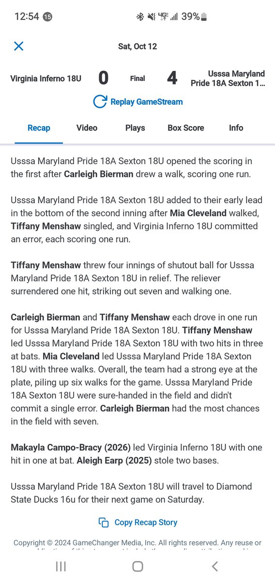 Tiffany Mewshaw, Class of 2028 Pasadena, Maryland tweet media