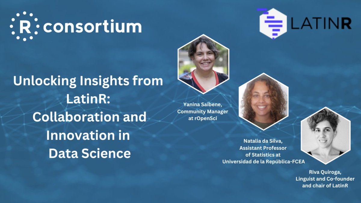 R Consortium (@rconsortium) on Twitter photo 📢 Only 1 week left until the <a href="/LatinR_Conf/">LatinR</a> webinar! 
Tune in on October 22nd at 12:00 PM ET to learn about the past 6 editions and what’s coming for #LatinR2024. Register here: r-consortium.org/webinars/unloc… 
#RStats #LatinR 📢 Only 1 week left until the <a href="/LatinR_Conf/">LatinR</a> webinar! 
Tune in on October 22nd at 12:00 PM ET to learn about the past 6 editions and what’s coming for #LatinR2024. Register here: r-consortium.org/webinars/unloc… 
#RStats #LatinR