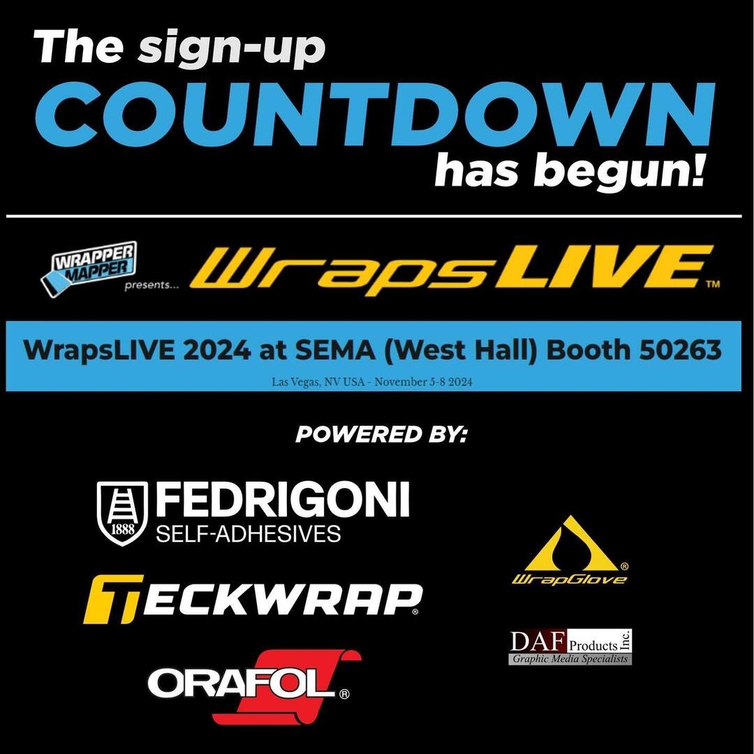 WrapperMapper's tweet image. The much anticipated #WrapsLIVE sign-up clock is ticking down as we speak. Each year these competition spots fill up in a matter of hours so make sure you get in fast when the countdown is complete and sign-ups go LIVE!
West Hall - Booth#50263 - @SEMA… instagr.am/p/DBJqTufvyZE/