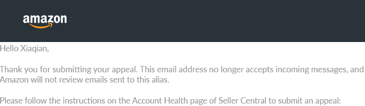 CompoundingFBA's tweet image. Another Chinese seller suspended. But why do I get Amazon’s emails regarding Xiaqian’s appeal? Scary how Amazon can confuse accounts.