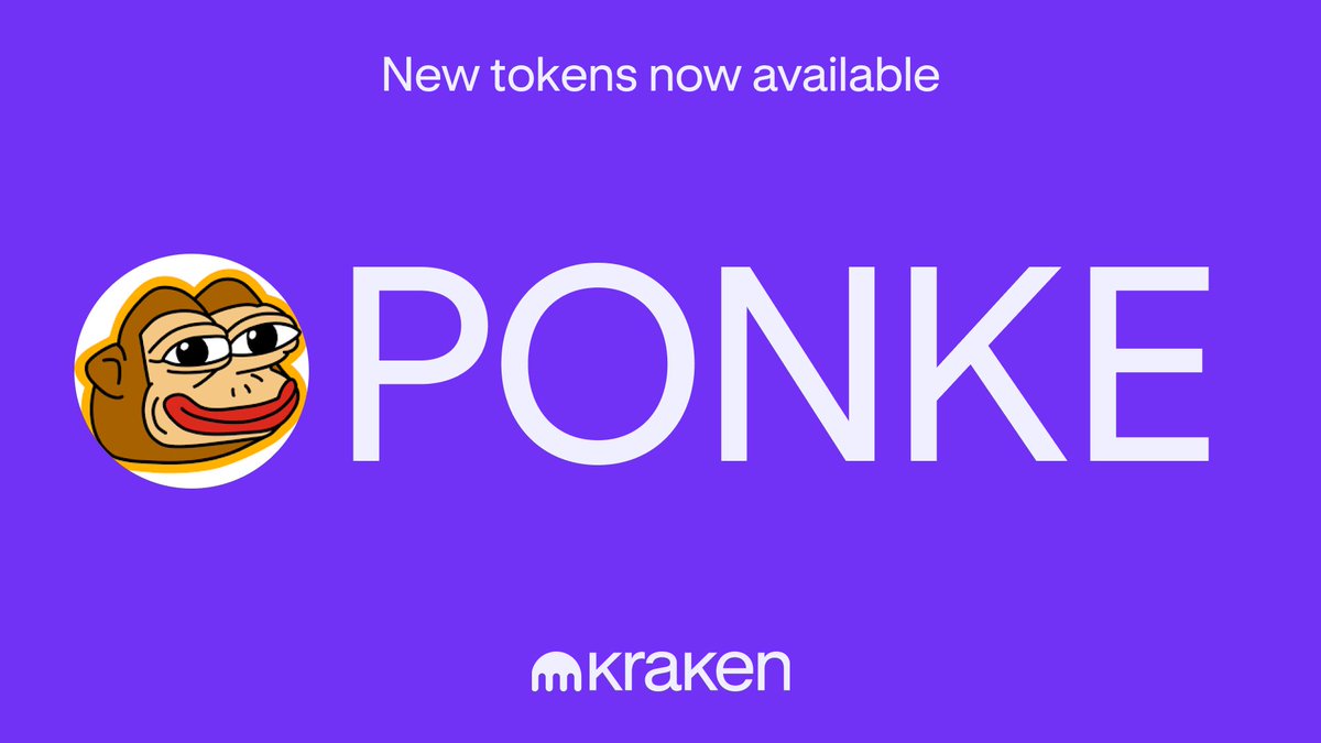 krakenpro's tweet photo. 📣 $PONKE is now available for trading on Kraken!

✔️ Deposits and withdrawals are enabled
🎉 Trading is now live!

Trade here ⤵️
https://t.co/48AgUN2YOH 

*Geographic restrictions apply https://t.co/4KCMLYlb05