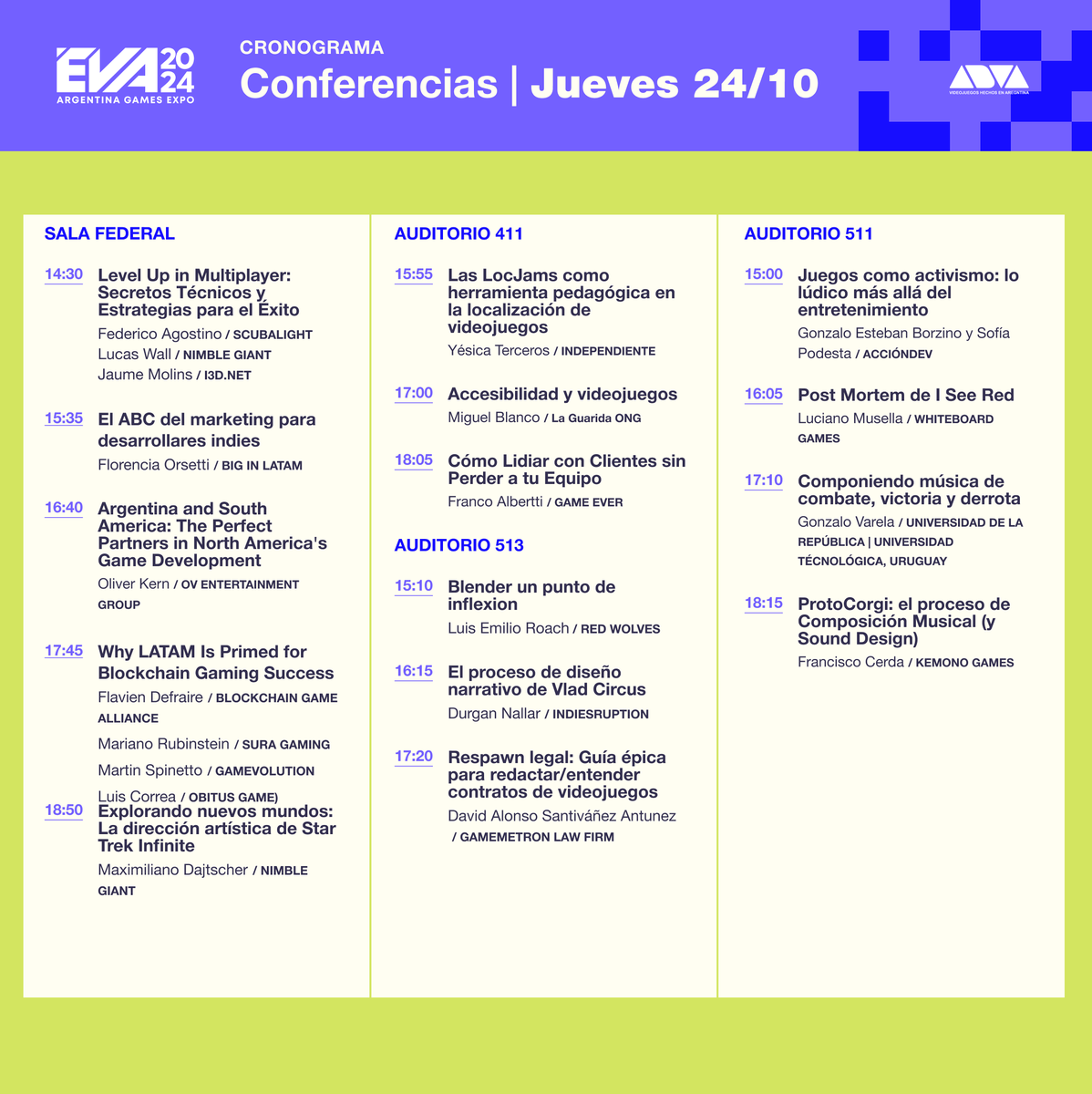 adva_vg's tweet photo. ✨ ¡Atención, comunidad! ✨

Ya está la info de las conferencias de #EVA2024 🎉

Desliza 👉 para ver charlas, fechas y horarios. ¡Son gratuitas y los cupos son limitados, así que llegá a tiempo!

¡Los esperamos en EVA 2024! 💡 https://t.co/ZZIKYdw1W4