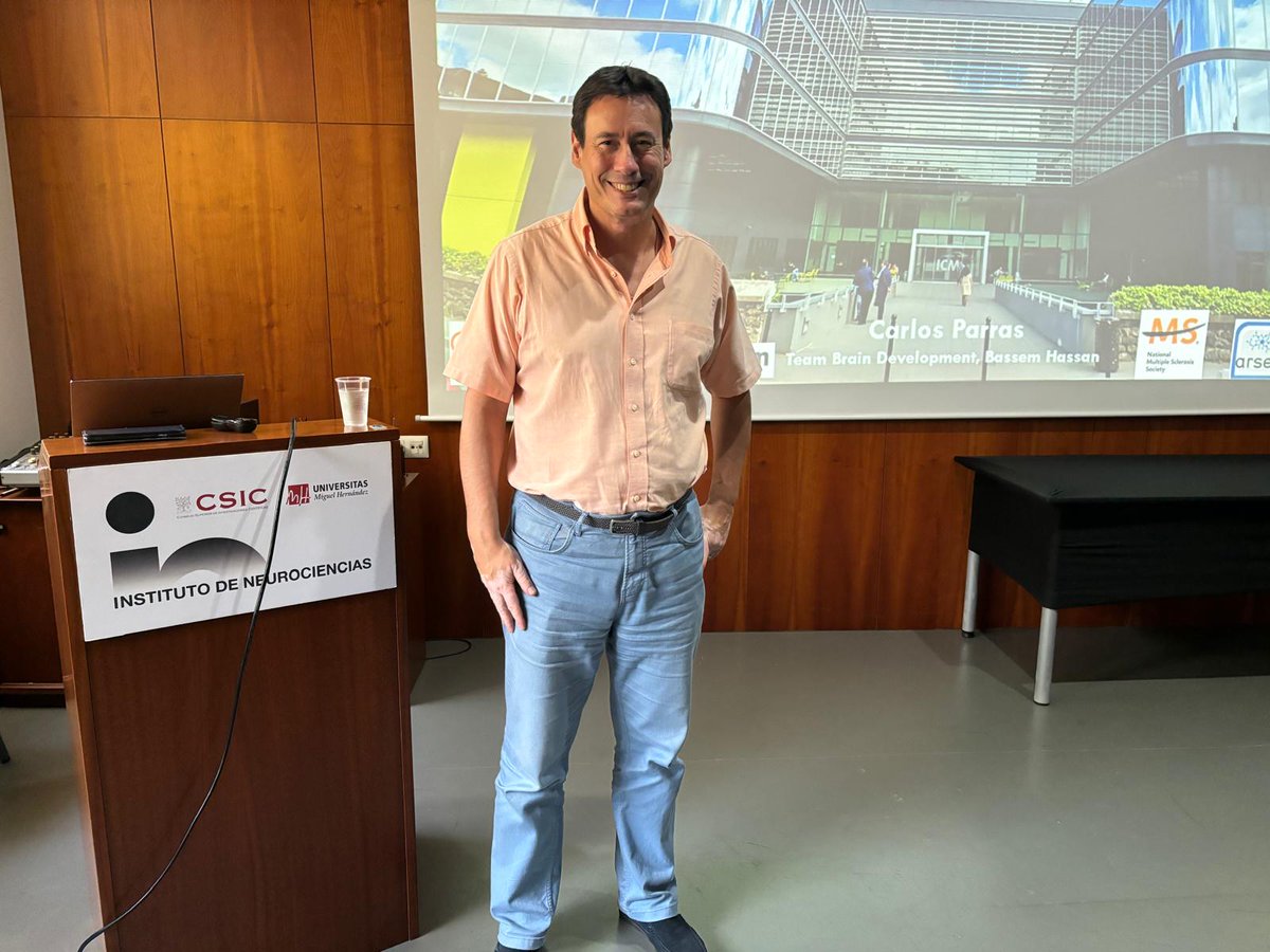 Instituto de Neurociencias UMH-CSIC (@neuroalc) on Twitter photo Today Dr. Carlos Parras <a href="/ParrasLab/">Carlos.Parras.Team</a> from <a href="/InstitutCerveau/">Institut du Cerveau - Paris Brain Institute</a> offered us a fantastic #SeminarsIN about the promotion of brain repair in myelin pathologies by pharmacogenomics.
Great talk, thank you! 👏👏 Today Dr. Carlos Parras <a href="/ParrasLab/">Carlos.Parras.Team</a> from <a href="/InstitutCerveau/">Institut du Cerveau - Paris Brain Institute</a> offered us a fantastic #SeminarsIN about the promotion of brain repair in myelin pathologies by pharmacogenomics.
Great talk, thank you! 👏👏