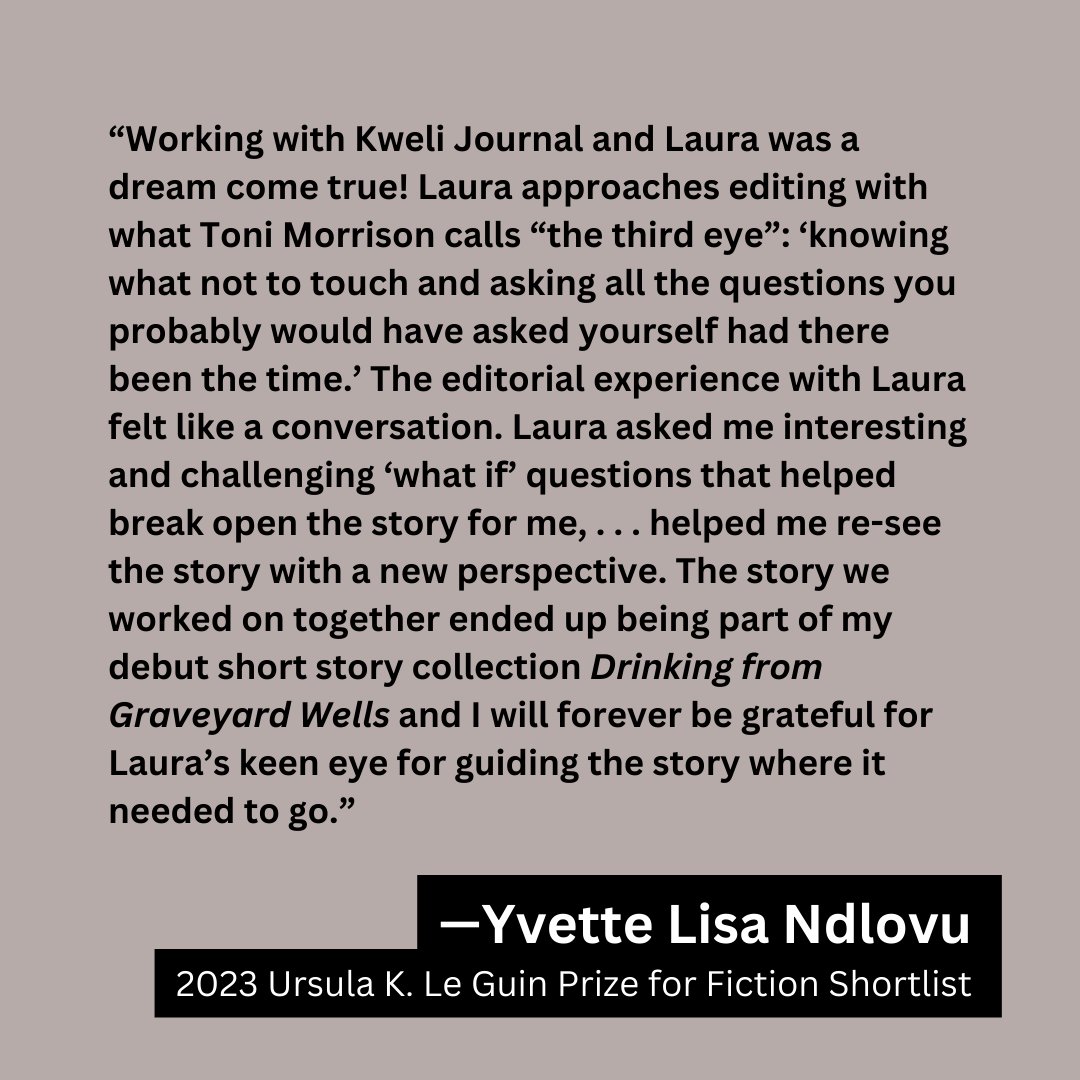 Follow us @kwelijournal.bsky.social (@kwelijournal) on Twitter photo NEXT WEEK!
Join The Art of the Short Story Workshop, a safer space for Black, Indigenous, SWANA, AAPI, Latine, LGBTQIA+ writers, led by Kweli Founding Editor/Publisher Laura Pegram.
➤ Craft seminars
➤ In-class writing
➤ Masterworks study
➤ Peer reviews
REGISTER➤ LinkInBio NEXT WEEK!
Join The Art of the Short Story Workshop, a safer space for Black, Indigenous, SWANA, AAPI, Latine, LGBTQIA+ writers, led by Kweli Founding Editor/Publisher Laura Pegram.
➤ Craft seminars
➤ In-class writing
➤ Masterworks study
➤ Peer reviews
REGISTER➤ LinkInBio