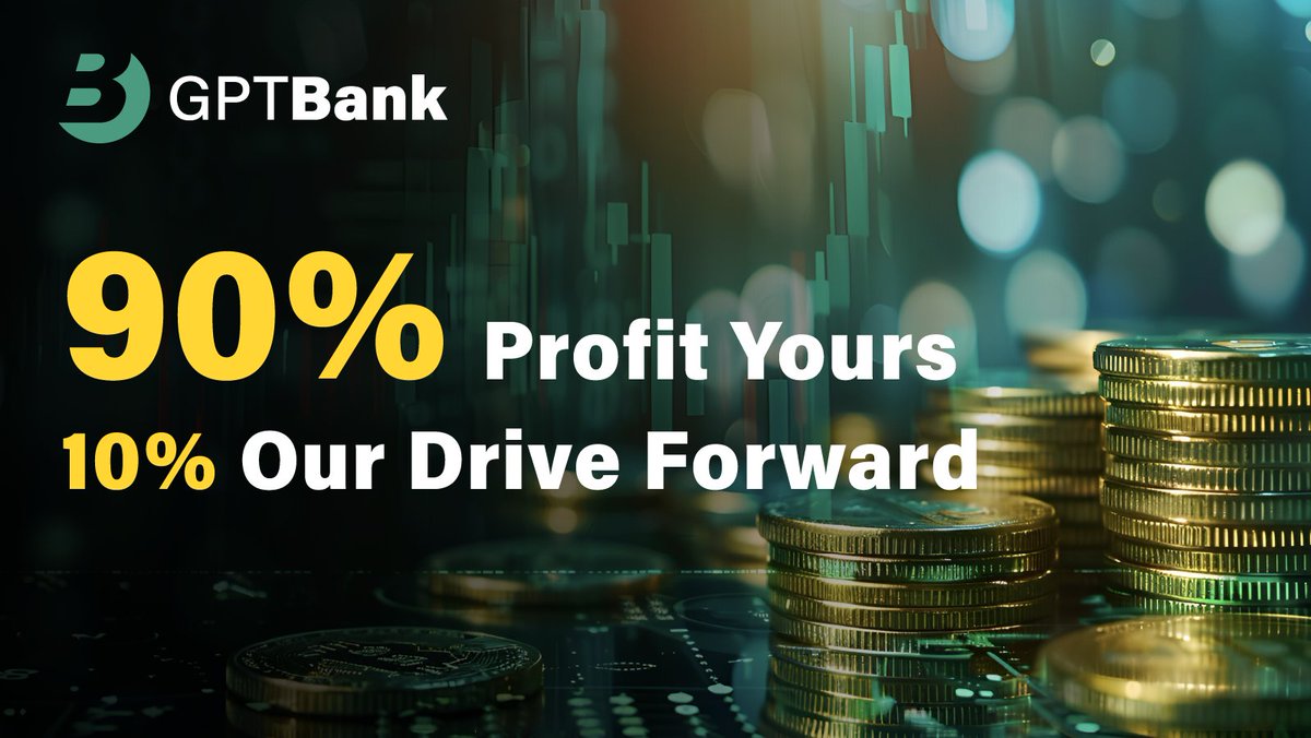 GPTBank_'s tweet image. 💰💡 Ready to unlock incredible profits?
With GPTBank, you keep 90% of your earnings, while 10% fuels our drive to innovate and serve you even better! 🚀📈
Let’s thrive together! 💼
#GPTBank #AIinFinance #ProfitMaximization