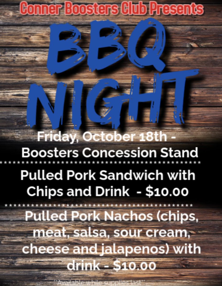 SPECIAL NIGHT - SPECIAL DINNER 
Help celebrate HOCO with a nice hot pulled pork dinner. 
#RollCougs