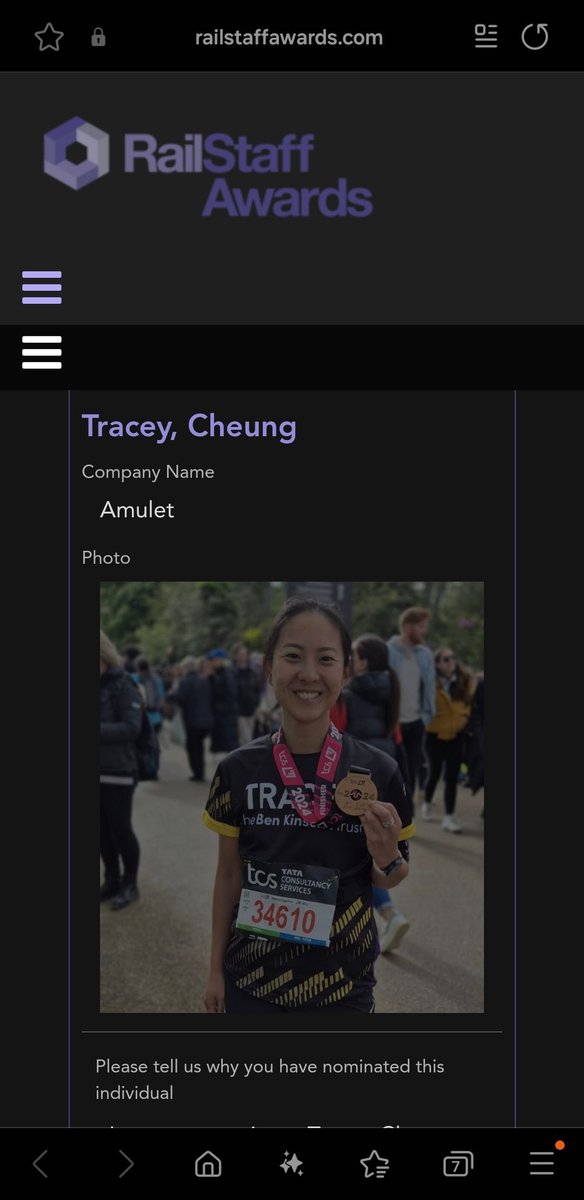 I'm honoured to be nominated for the Charity award at The RailStaff awards by a colleague.

Please read her nomination and put in a vote for me:

railstaffawards.com/RSA/en/page/vo…

The finals will be held at the end of November - thank you!