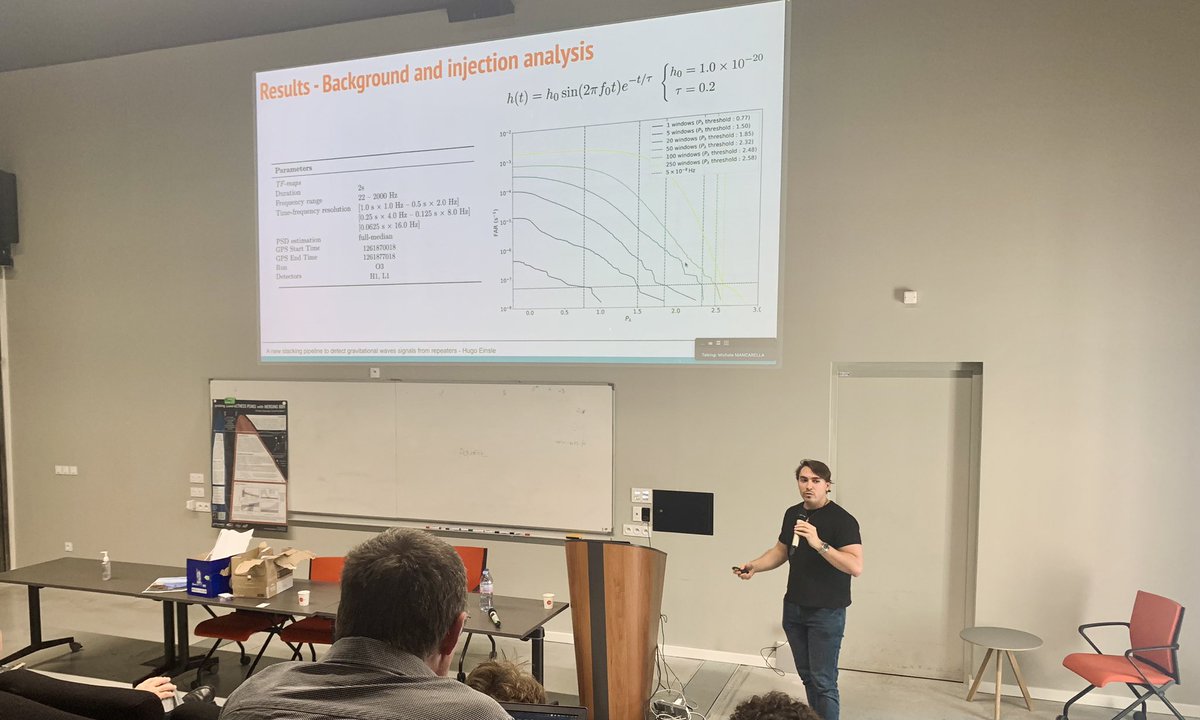 astronerdika's tweet image. It’s several folks from @ObsCoteAzur at the GdR for #GravitationalWaves talking about some of the cool science being done at @lab_artemis and in the LVK!

It was great to mingle and chat science with the GW community in France 🇫🇷

@ego_virgo @LIGO @KAGRA_PR