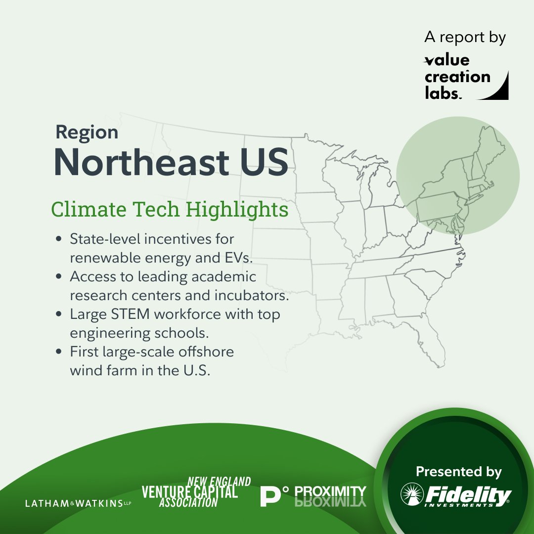 Value Creation Labs (@vcldigital) on Twitter photo The Northeast is leading in climate tech with state incentives, top STEM talent, and the first large-scale offshore wind farm in the U.S. 🌱⚡ info.valuecreationlabs.co/climate-tech-r…
#ClimateTech #RenewableEnergy
Thanks to: <a href="/FidelityPrivate/">Fidelity Private Shares</a>, <a href="/lathamwatkins/">Latham & Watkins LLP</a>, <a href="/NewEnglandVC/">The New England Venture Capital Association</a>, <a href="/MassEOED/">MA EOED</a> The Northeast is leading in climate tech with state incentives, top STEM talent, and the first large-scale offshore wind farm in the U.S. 🌱⚡ info.valuecreationlabs.co/climate-tech-r…
#ClimateTech #RenewableEnergy
Thanks to: <a href="/FidelityPrivate/">Fidelity Private Shares</a>, <a href="/lathamwatkins/">Latham & Watkins LLP</a>, <a href="/NewEnglandVC/">The New England Venture Capital Association</a>, <a href="/MassEOED/">MA EOED</a>