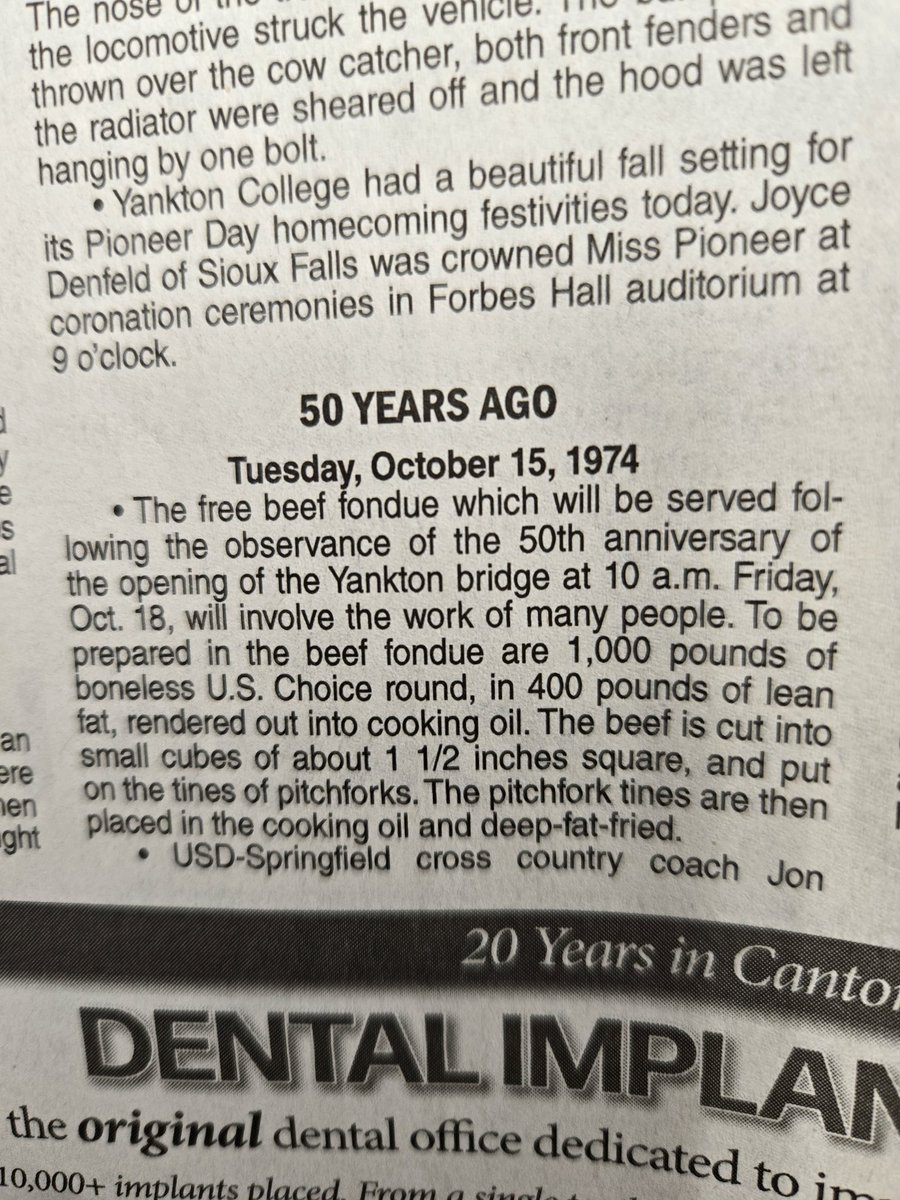 fencingwolves's tweet photo. A portrait of Coolidge IN FIRE and celebratory pitchfork fondue...
The On This Date section is a big part of my undying loyalty to the Press &amp; Dakotan. It's given me so much over the years. https://t.co/Gj3VpZwBQy