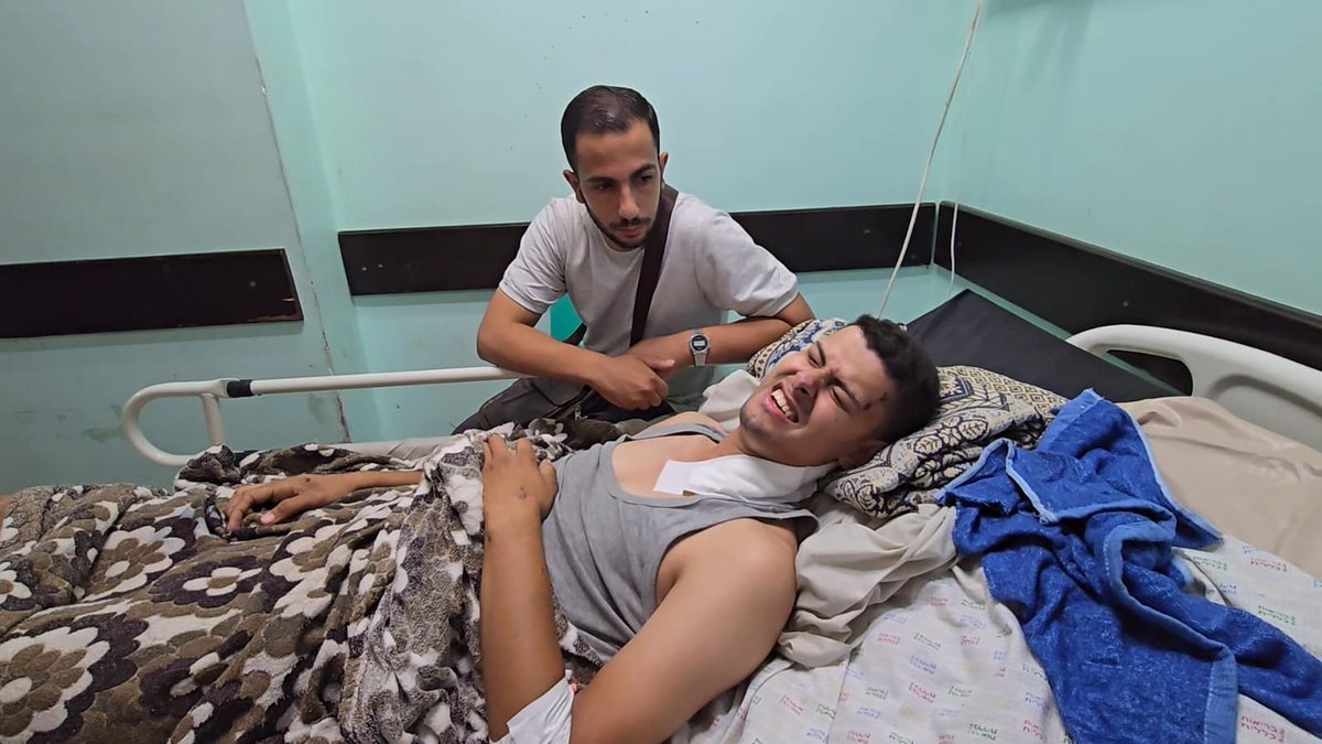 Urgent Appeal:
My friend and Al Jazeera cameraman, Fadi Al-Wahidi, has suffered a severe decline in health after being shot by an Israeli sniper while clearly identified as press.
We are trapped in northern Gaza under siege.
Without immediate medical treatment abroad, his life is