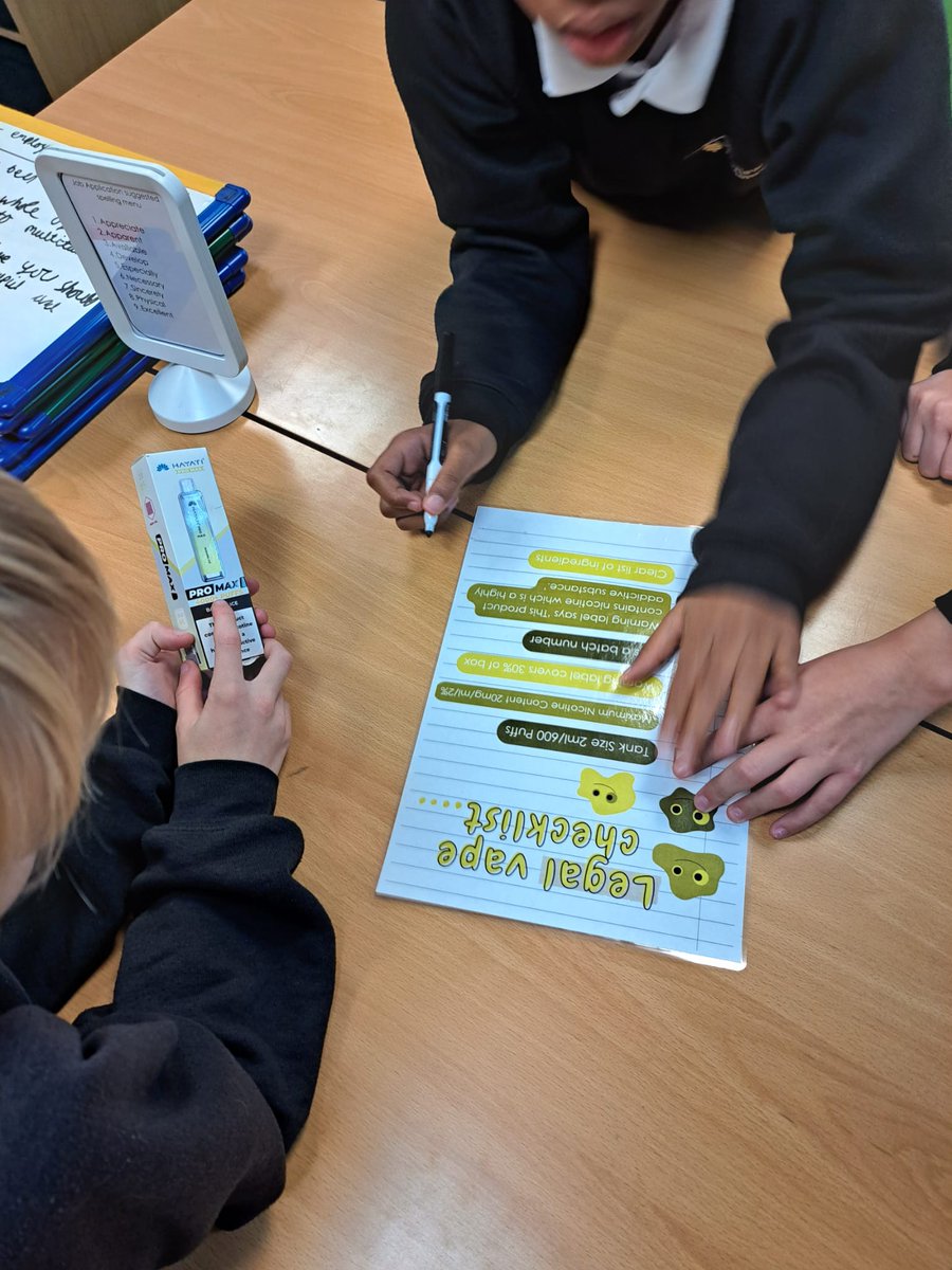 Year 6 had a workshop today led by Laura from The Base at Kirklees all about the dangers of vaping.