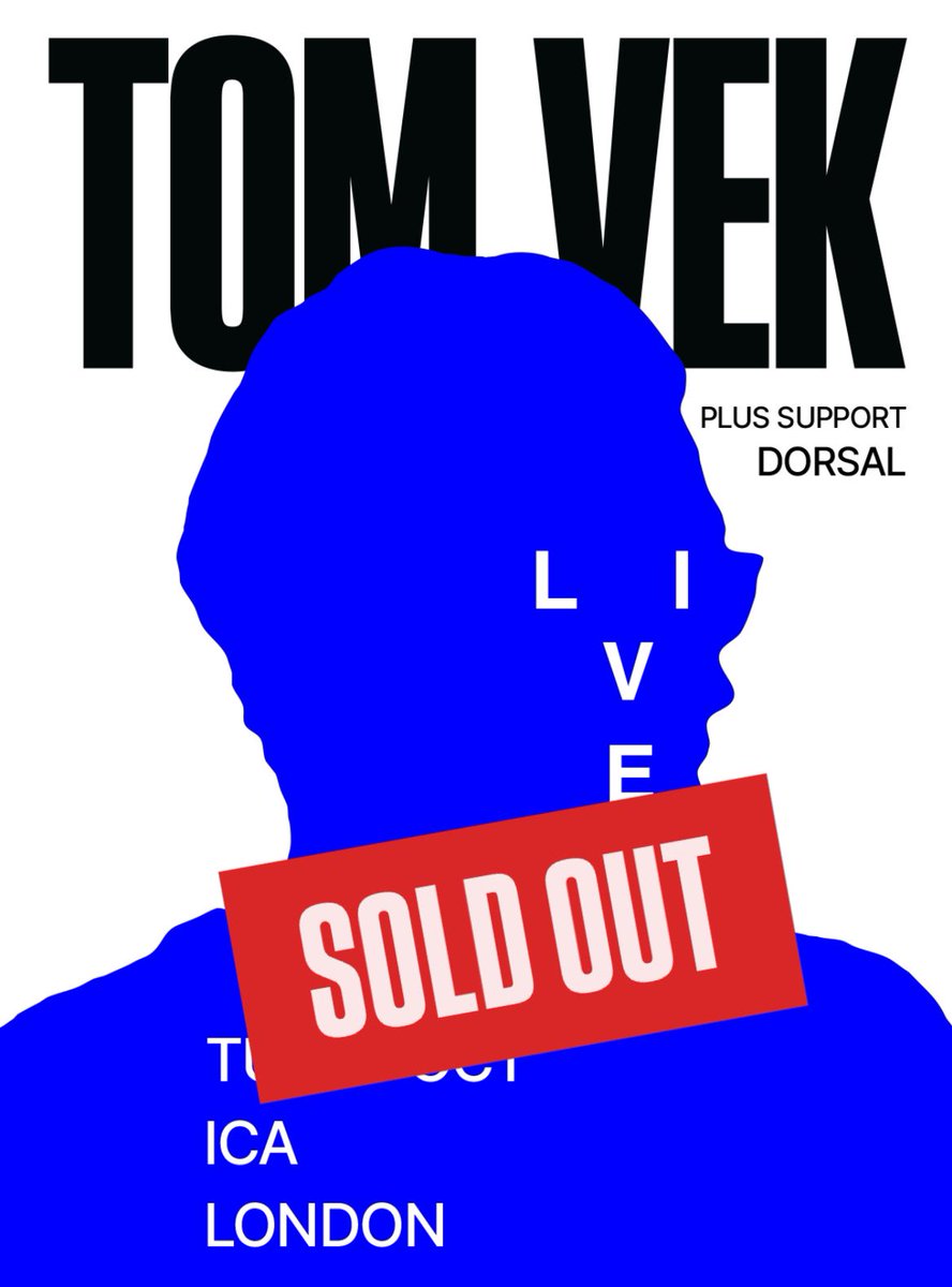 Selling out the day of the show means it’s juuuuust right 👌

I LOVE the <a href="/ICALondon/">Institute of Contemporary Arts</a> 

See you tonight London

7:45pm Dorsal <a href="/dorsalmusic/">dorsal</a> 
8:30pm TV