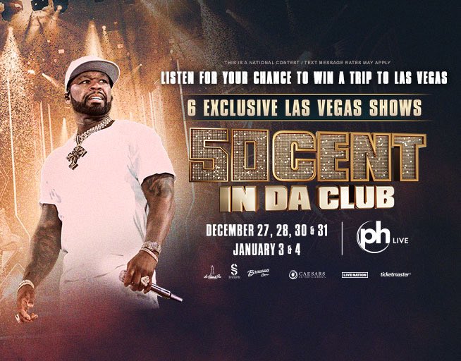 931thebeat's tweet photo. Score grand prize trip for 2 to Vegas, including roundtrip air, a 2-night stay, dinner for 2, and 2 tickets to @50cent : In Da Club at Planet Hollywood Resort &amp; Casino. Listen weekdays for the national text keywords for your chance to win! Contest rules https://t.co/nAF98Hi4Qa https://t.co/D7qqvziddF