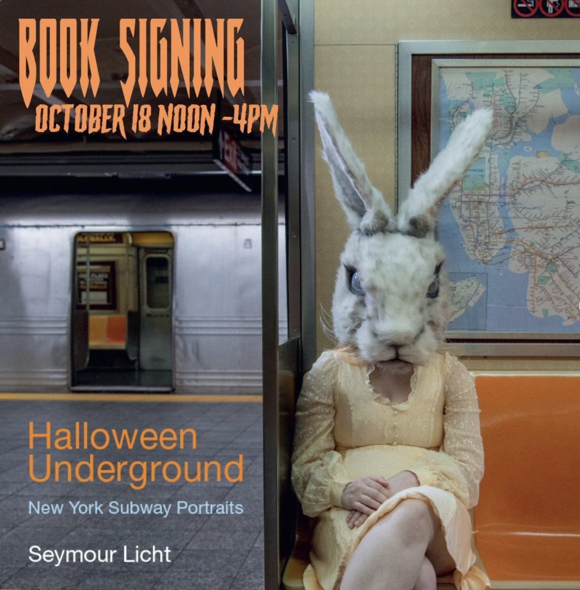 This Friday, <a href="/SeymourLicht/">Seymour Licht</a> will be at <a href="/NYCABRACADABRA/">Abracadabra NYC</a> from 12pm-4 PM ET for a signing of #HalloweenUnderground!🎃

Excited to meet fellow costume lovers!

Grab the ultimate collection of #NYC subway #Halloween portraits, where the underground comes to life bit.ly/3zPOv9v