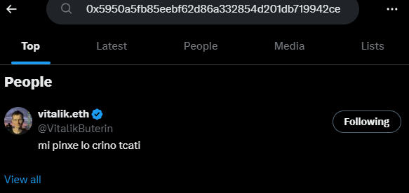 ETH6900_CTO's tweet photo. Fun Fact: Did you know that Vitalik.eth appears when you search for our contract address?

0x5950a5fb85eebf62d86a332854d201db719942ce

More Fun: He was once a holder of #ETH6900 and sold it to support a charity!
https://t.co/09c98Izcve

#VitalikButerin #SPX6900 #Ethereum #MemeCoinSuperCycle