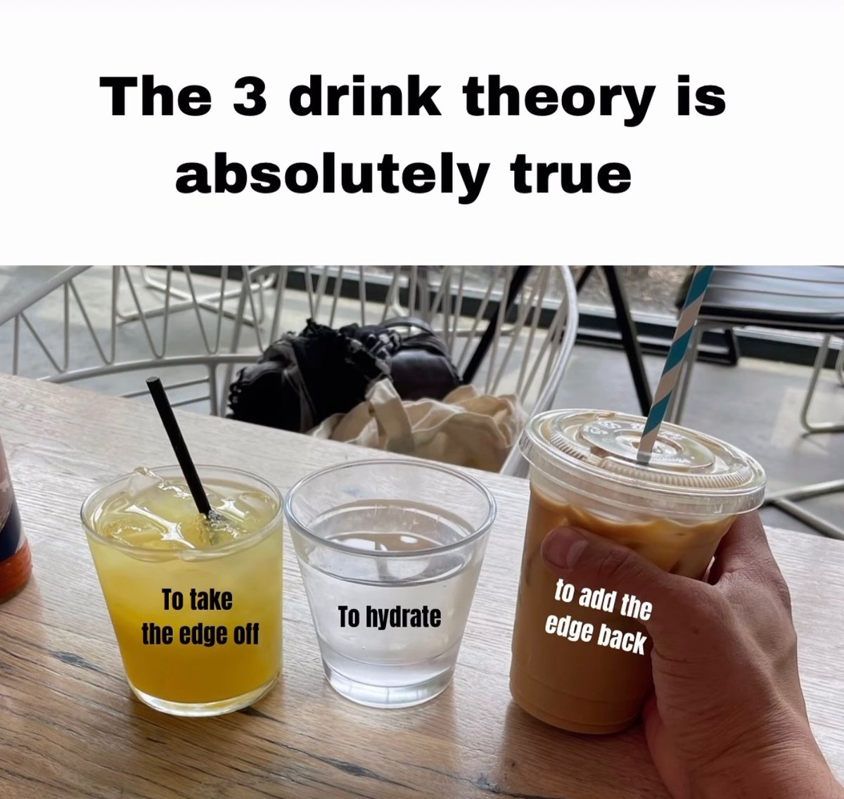 messedupfoods's tweet image. The 3 drink theory