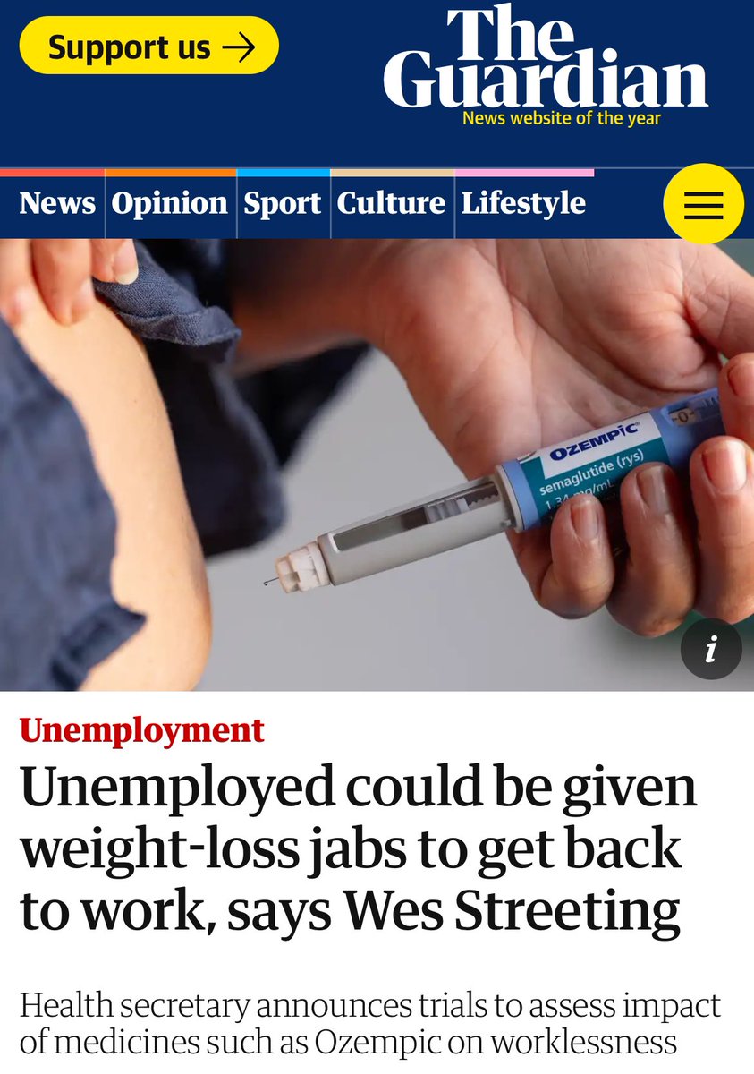 Since 2022, Kasim Kutay has donated a total of £50k to the Labour Party.

Kasim Kutay is CEO of Novo Holdings.

Novo Holdings own controlling stakes in weight loss drugs Ozempic and Wegovy.

Today: Labour plan to force weight loss jabs on the unemployed.

The corruption stinks.