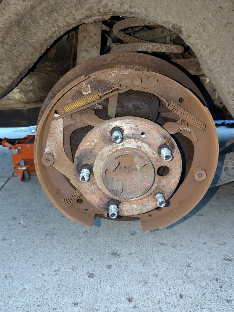 Drum brakes really aren't that bad once you do like 3-4 and understand how to use tools. Sadly all of the hardware isn't really available for this car anymore but it all cleaned up decently well.