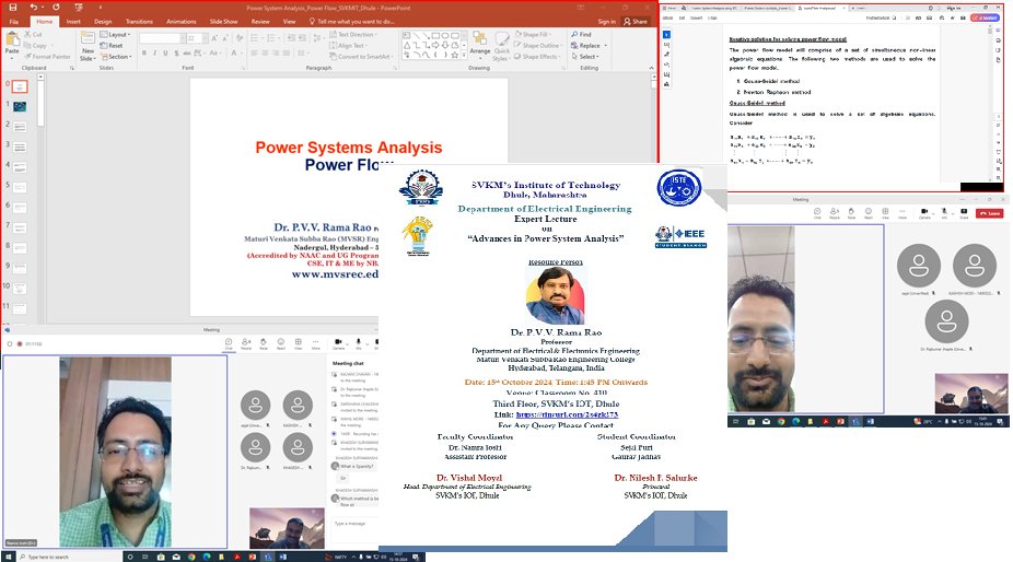 pvvmadhuram's tweet image. #experttalk #powersystemanalysis #svkmit #eee