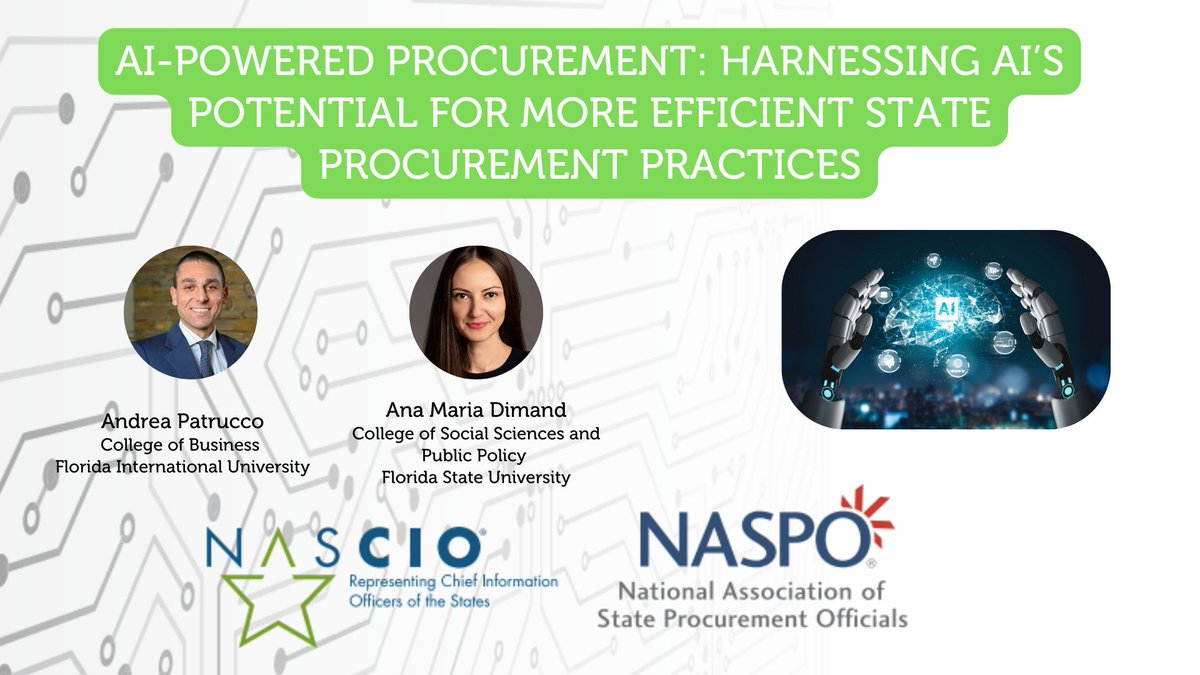 🧵🚀 New Report Release: AI-Powered Procurement in State Government 🚀

After over a year of work, <a href="/andrea_patrucco/">Andrea Patrucco</a> and I are proud to announce the release of our report in collaboration with the @NASPOnews and <a href="/NASCIO/">NASCIO</a>