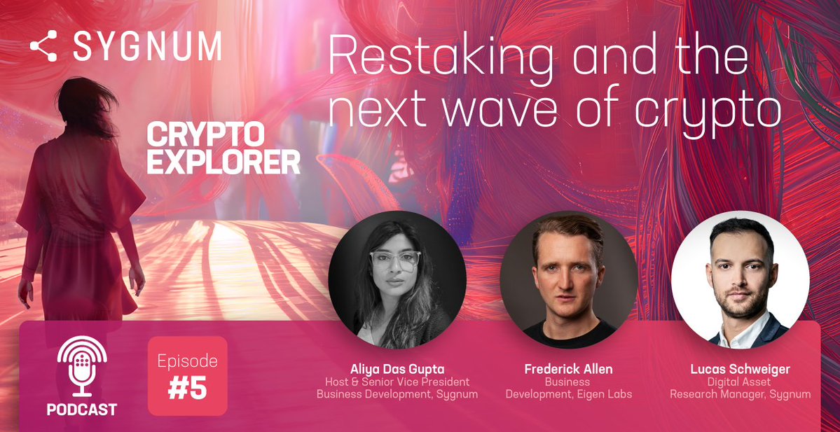 Sygnum Bank (@sygnumofficial) on Twitter photo 📢 Episode 5: The Crypto Explorer Podcast – Unpacking #restaking in crypto with Freddie Allen, <a href="/eigen_labs/">Eigen Labs</a>, <a href="/schweiger_lucas/">Lucas Schweiger</a> and host <a href="/AliyaDG/">Aliya Das Gupta</a> from Sygnum.
🎧 Listen in: sygnum.com/the-crypto-exp…
#Blockchain #CryptoExplorer #Sygnum #crypto
Disclaimer: bit.ly/3YW7Gsf 📢 Episode 5: The Crypto Explorer Podcast – Unpacking #restaking in crypto with Freddie Allen, <a href="/eigen_labs/">Eigen Labs</a>, <a href="/schweiger_lucas/">Lucas Schweiger</a> and host <a href="/AliyaDG/">Aliya Das Gupta</a> from Sygnum.
🎧 Listen in: sygnum.com/the-crypto-exp…
#Blockchain #CryptoExplorer #Sygnum #crypto
Disclaimer: bit.ly/3YW7Gsf