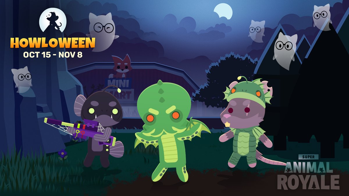 Howloween is HERE, a nightmare made real (until Nov. 8th at least) 🎃

🦑 Super Cthulhu Octopus
✨ 5 new challenges to complete
🕷️ 3 event cosmetics to earn

A new Super Animal breed, more challenges, and more rewards arrive next Tuesday!