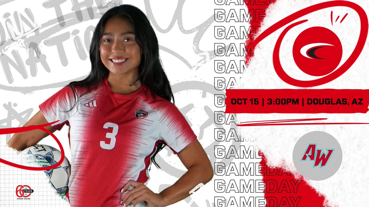 Whole squad ready.

🆚️: #4 Arizona Western
🕖 : 3:00PM
📍: Douglas, AZ
📱: <a href="/CochiseCCsoccer/">Cochise College Women’s Soccer</a>
