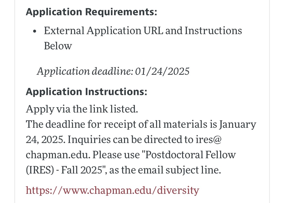 **POST-DOC OPPORTUNITY**

We are hiring a 2-year post-doc at Chapman in the economics of religion. Recent PhDs studying religion from any social science discipline should apply!

Application deadline: 24 Jan 2025

For more: aeaweb.org/joe/listing.ph…