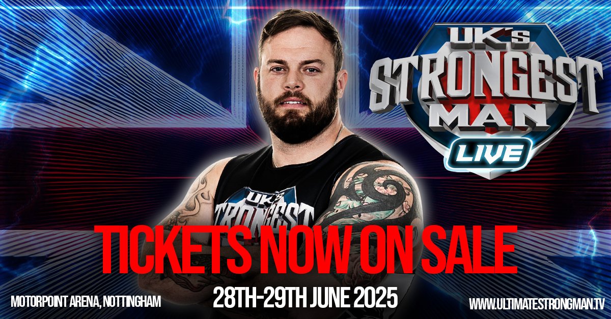 nottinghamarena's tweet image. ✅ Tickets to the UK&apos;s Strongest Man Live Final are NOW ON SALE! 

📅 Join us as the @UltimateStrong lands in Nottingham 28th - 29th June 2025

🎟️ Book your tickets now: bit.ly/3YabSm2