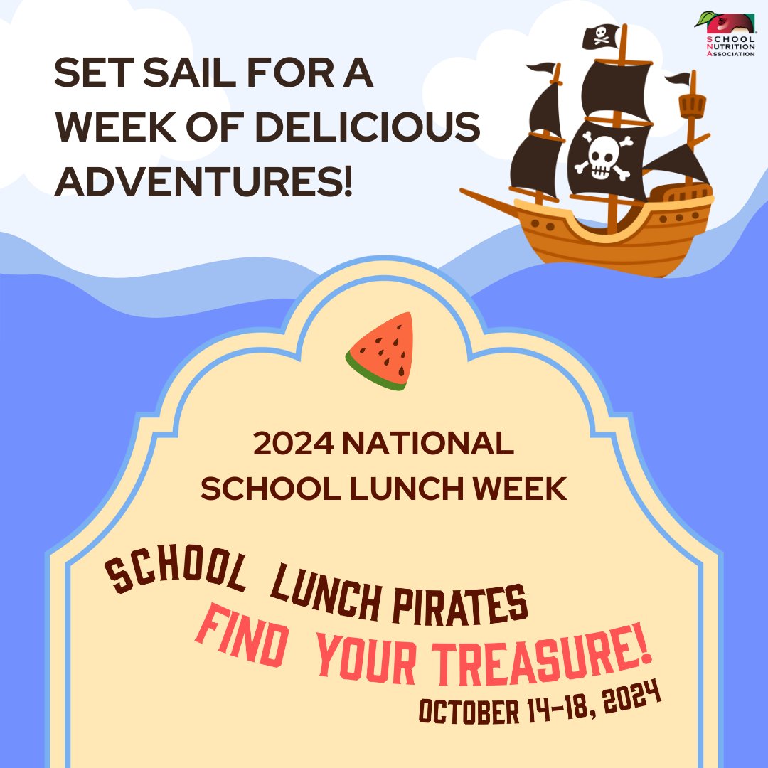 🏴‍☠️ Get ready to set sail for a week of delicious adventures! Who’s excited to dig into some tasty treasures during National School Lunch Week? 🥪  #SchoolLunchPirates #NSLW24 #VVSDNutritionServices